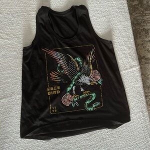 Black Tank Top with Eagle Design